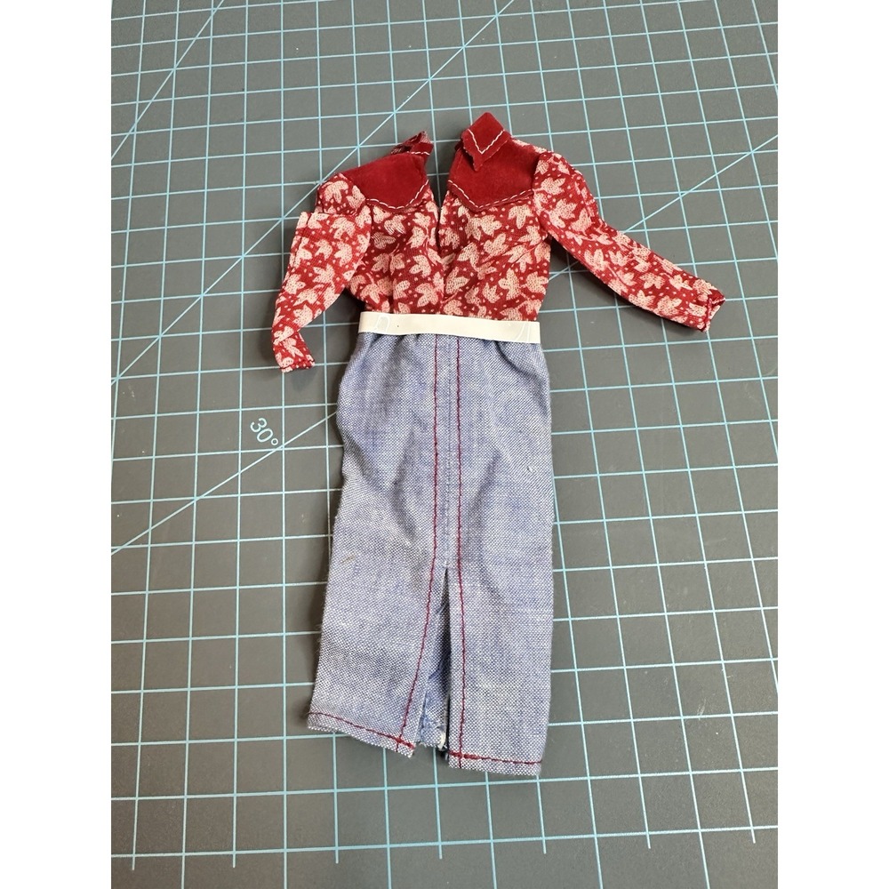 1980 Barbie Fashion Faves - Western Red & Denim Dress & Boots #1938 - No Doll